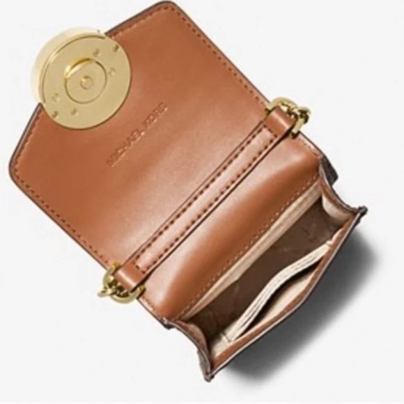 NEW Michael Kors Carmen Vanilla Monograph Logo Leather Crossbody - Picture 4 of 4